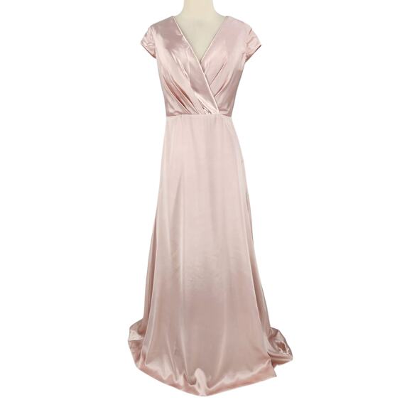 SALE Billy J Selma Dusty Pink Satin Formal Gala Gown Dress Bridesmaid Prom Small - Picture 1 of 8